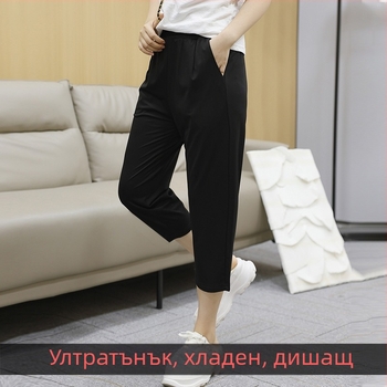 Летни дамски панталони с голям размер, свободни и леки, корейски стил, тънък материал, плюс размер, 7/8 дължина, K6201