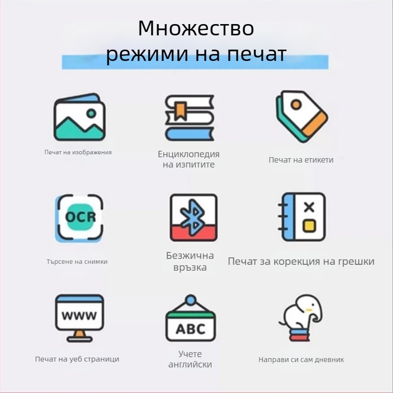 Meow Meow студентски мини портативен Bluetooth джобен термален принтер за телефонни снимки