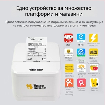 Jiewell JW5801 Термичен принтер за доставка - автоматично приемане на поръчки, 58 мм печат, USB/WiFi6/4G