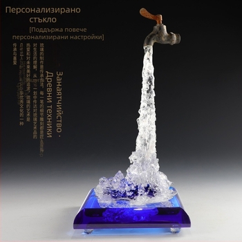 Кристален трофей по поръчка - стъклена скулптура с лого на компанията, сувенир, образец за одобрение