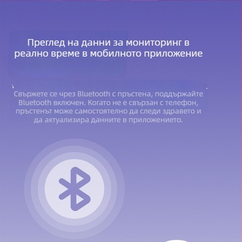 ECG смарт пръстен с измерване на сърдечен ритъм, сатурация на кислород и проследяване на съня и активността, Bluetooth