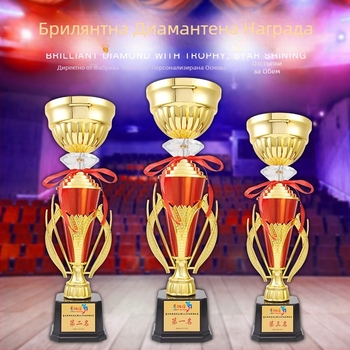 Метален трофей без капак, творчески дизайн, приз за шампион и паметен служебен трофей