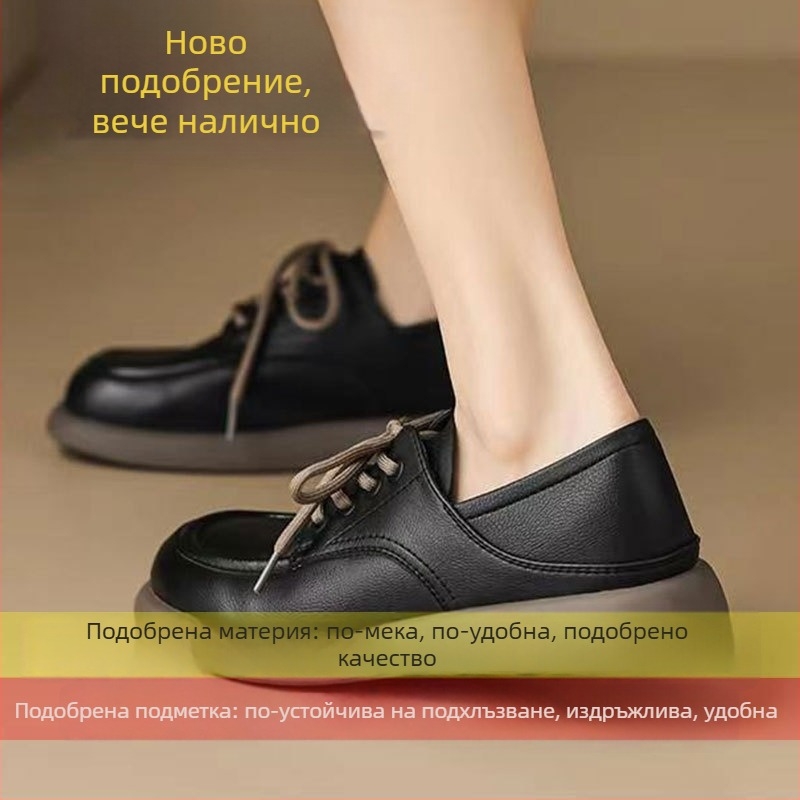 Женски Mary Jane лофери в британски стил, пролет 2025, два начина на носене, кръгъл нос, мека подметка