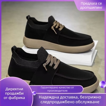 Мъжки ежедневни обувки от платно с дишаща подметка, комфортни шофьорски обувки за пролет 2025
