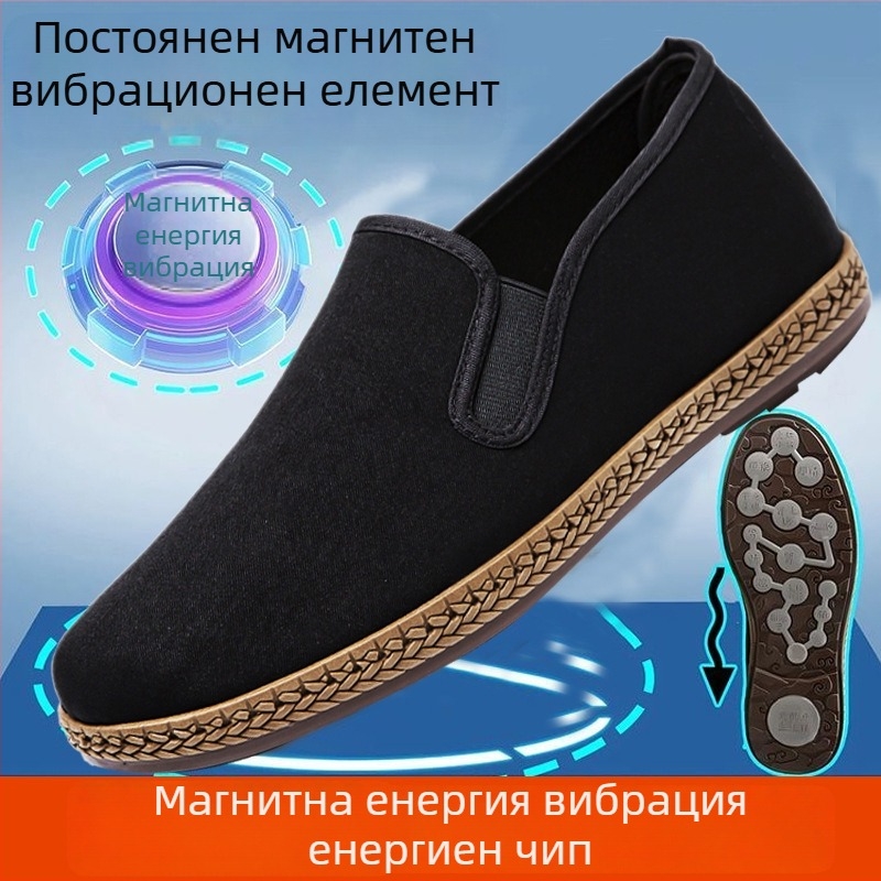 Мъжки платнени обувки Old Beijing, дишащи slip-on обувки без връзки, леки и устойчиви на подхлъзване