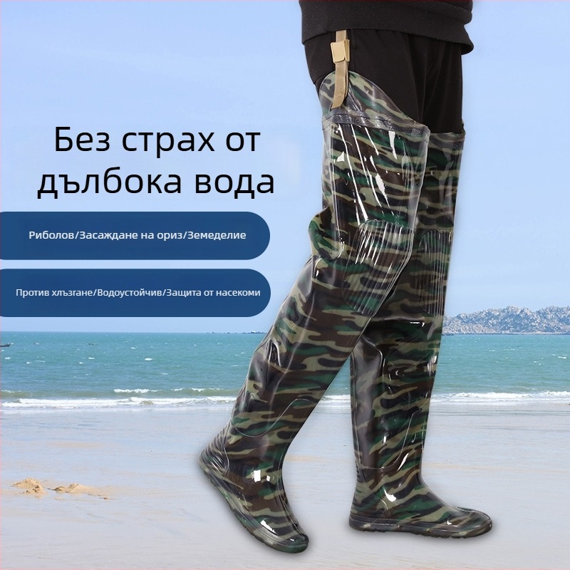 Водни ботуши до коляното, унисекс, противохлъзгаща подметка, мека стелка, за поливни и риболовни дейности