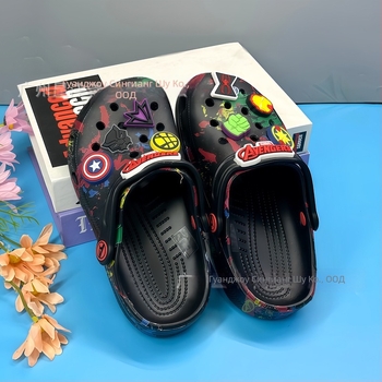 Детски крокс обувки Avengers, за момчета и момичета, плажни чехли с дупки, дишащи, противохлъзгаши, износоустойчиви, закрит нос