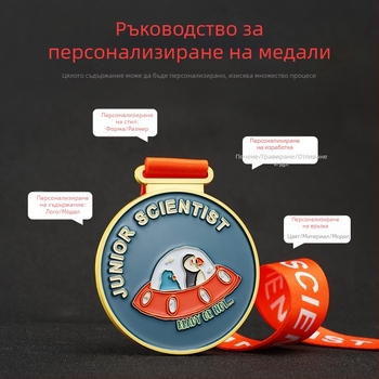 Метален медал за маратон – персонализиран за училищно спортно събитие, крос кънтри бягане и колоездачни надпревари
