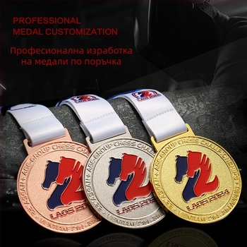 Персонализиран медал от цинкова сплав — метална плоча за спортни състезания, бягане и маратони