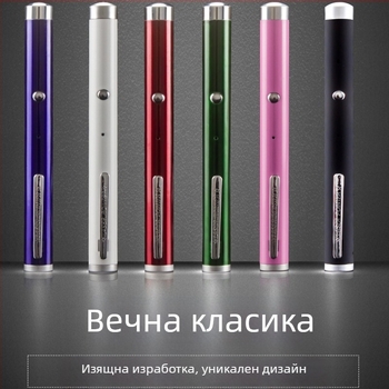 itech 5MW USB презареждаем лазерна писалка със зелен лазер, алуминиева сплав, размери 14×160 мм