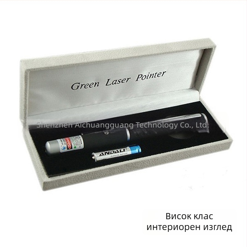 itech 5MW USB презареждаем лазерна писалка със зелен лазер, алуминиева сплав, размери 14×160 мм