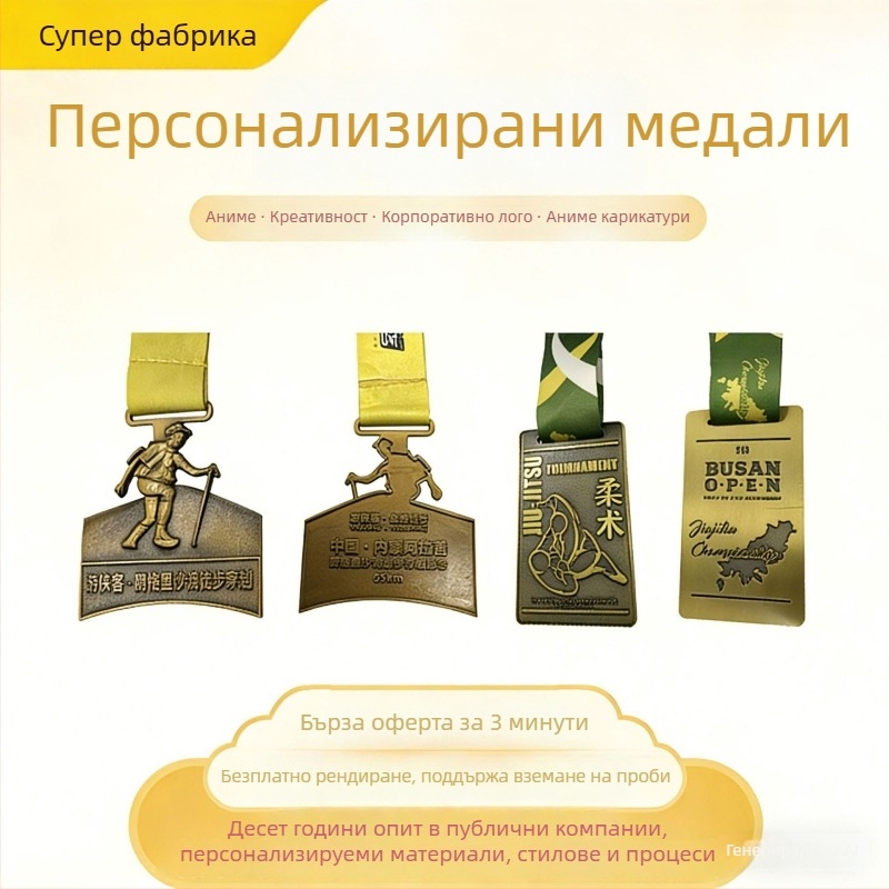 Персонализирани метални емайлирани медали за състезания по маратон, бягане, походи, таекуондо и бойни изкуства