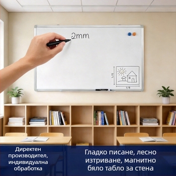 Магнитна стенна бяла дъска и малка дъска за писане – размери 350x250 мм, едностранна, алуминиева рамка, за дома, обучение и офис