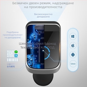 1900 Безжичен скенер за баркодове, ръчен, четене на баркодове и QR кодове