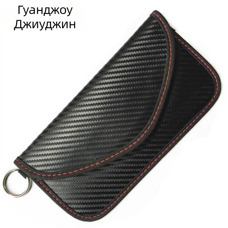 6-инчов калъф за телефон от карбонови влакна с RFID защита и калъф за ключове за автомобил