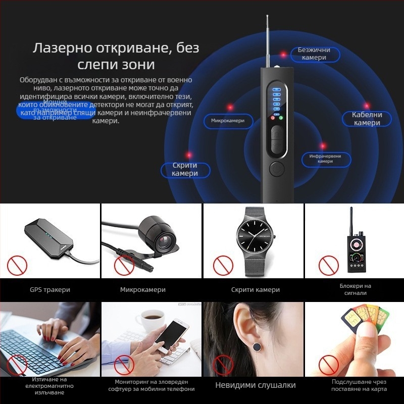 X13 детектор за камери в хотел и подслушване, безжичен инфрачервен скенер за GPS сигнал