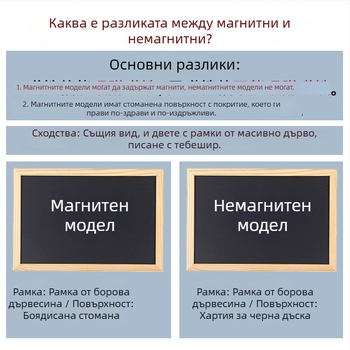Дървена рамка, малка едностранна дъска за писане, висяща дъска за бележки и меню, детска рисунка, немагнитна