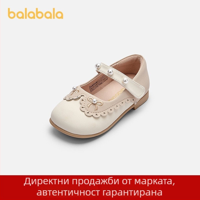 Балабала детски обувки за момичета – пролетно-есенни обувки с изящна бродирана панделка, стил принцеса