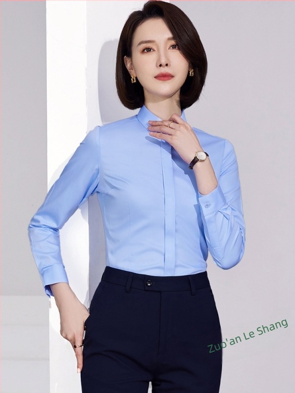Мъжка синя риза от 100% памук, дълъг ръкав, без нужда от гладене, slim fit, бизнес формал