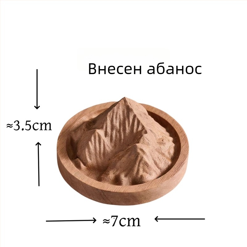 Дървен арома дифузер с резба на планински връх, агарово дърво
