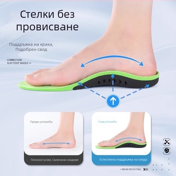 Удебелена стелка за арката за спортни обувки, абсорбираща пот, удароустойчива, дишаща, високоеластична ортопедична стелка