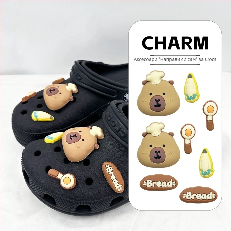 26 нови аксесоари за Crocs, сваляеми и свободно комбиниращи се, Capybara DIY комплект за украса на обувки с цветя