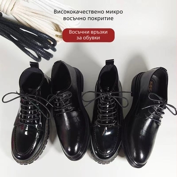 Восъчени връзки за обувки, черни и кафяви, за кожени обувки; кръгли, тънки връзки за мъже и жени.