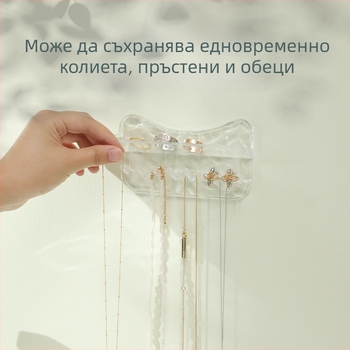 Стенно органайзер за бижута с котешка форма и прозрачен ледников модел