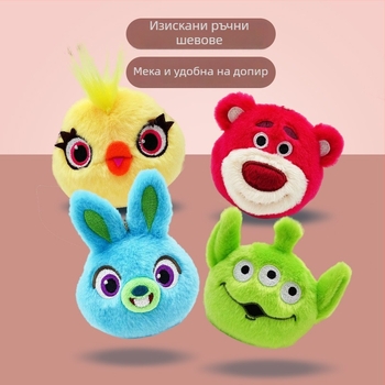 Плюшено розово коте и ягодова мечка – чудовище с три очи, играчка за облекчаване на стреса, висулка за раница