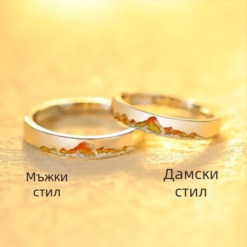 S999 сребърни пръстени за двойка с гравировка, уникален дизайн, унисекс пръстен за Свети Валентин