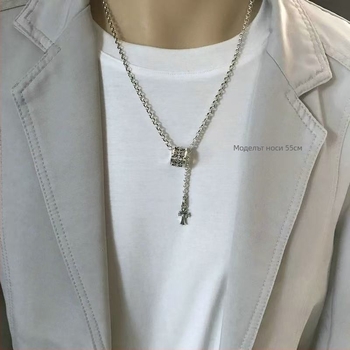 Колие CH Trendy Brand с двойно кръстче, хип-хоп стил, унисекс