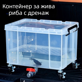 Автомобилна риболовна кутия за багажника, прозрачен корпус, голям капацитет, удебелен пластмасов материал, аквариум за водни организми и живи риби