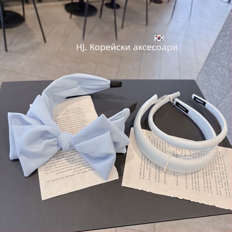 Мъглява светлосиня лента за глава от тенсел, японски вдъхновен сладък дизайн