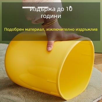 8-литрова пластмасова кофа за отпадъци с люлеещ се капак, за дом, кухня, дневна и общежитие — барабановидна форма
