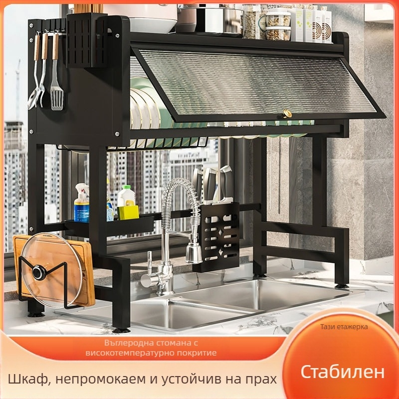 Персонализирана поставка за кухненска мивка с дренажен плот за съдове и шкаф за съхранение