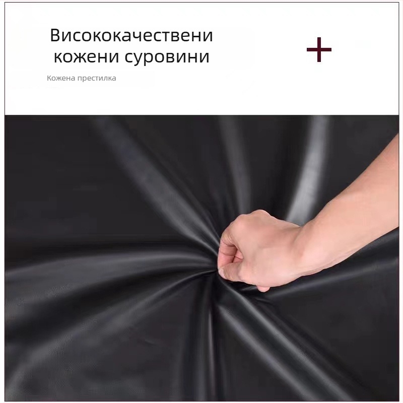 PU кожа дълга престилка за кухня – водоустойчива и устойчива на мазнини, бяла