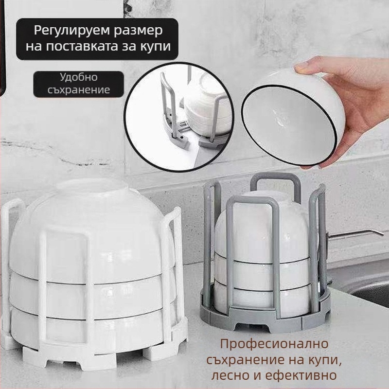 Второ поколение разтегателен сушилник за чинии в кухнята, въртящ се, пластмасов