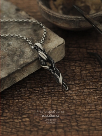 Driftwood огърлица от 999 сребро - оригинален дизайн за мъже, премиум стил