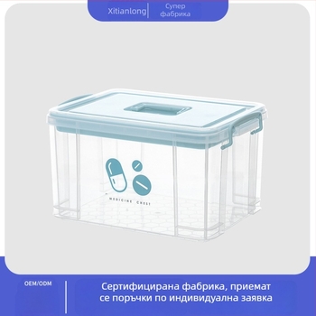 Xitianlong Домашен комплект за първа помощ — голям капацитет, семейна аптечка за спешни случаи, преносим органайзер за лекарства