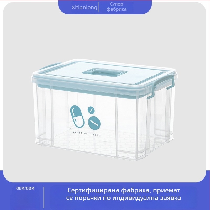 Xitianlong Домашен комплект за първа помощ — голям капацитет, семейна аптечка за спешни случаи, преносим органайзер за лекарства