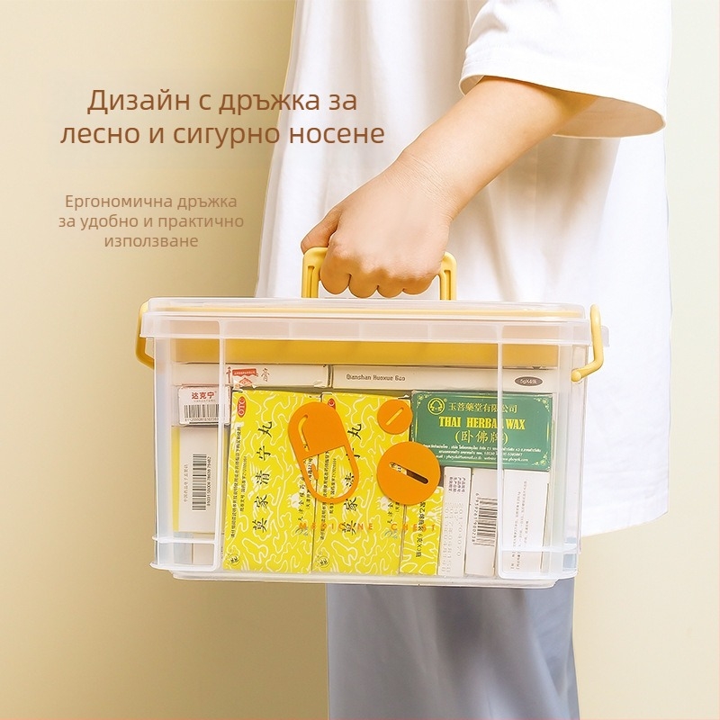Xitianlong Домашен комплект за първа помощ — голям капацитет, семейна аптечка за спешни случаи, преносим органайзер за лекарства