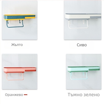 Стенно рафтче за баня за сапун и аксесоари – без пробиване, монтаж с лепило