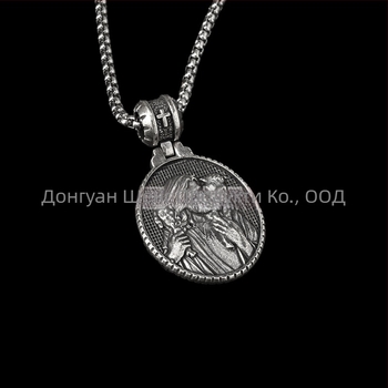Мъжко колие с висулка от титанова стомана, вдъхновено от немска овчарка, устойчиво на избледняване