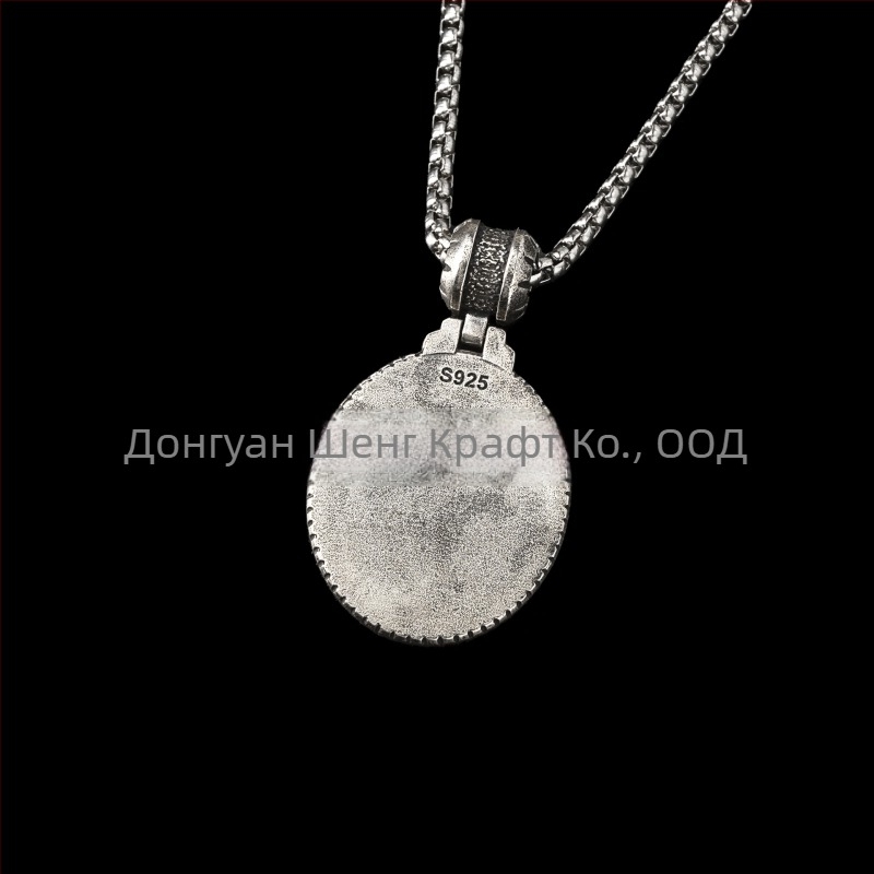 Мъжко колие с висулка от титанова стомана, вдъхновено от немска овчарка, устойчиво на избледняване