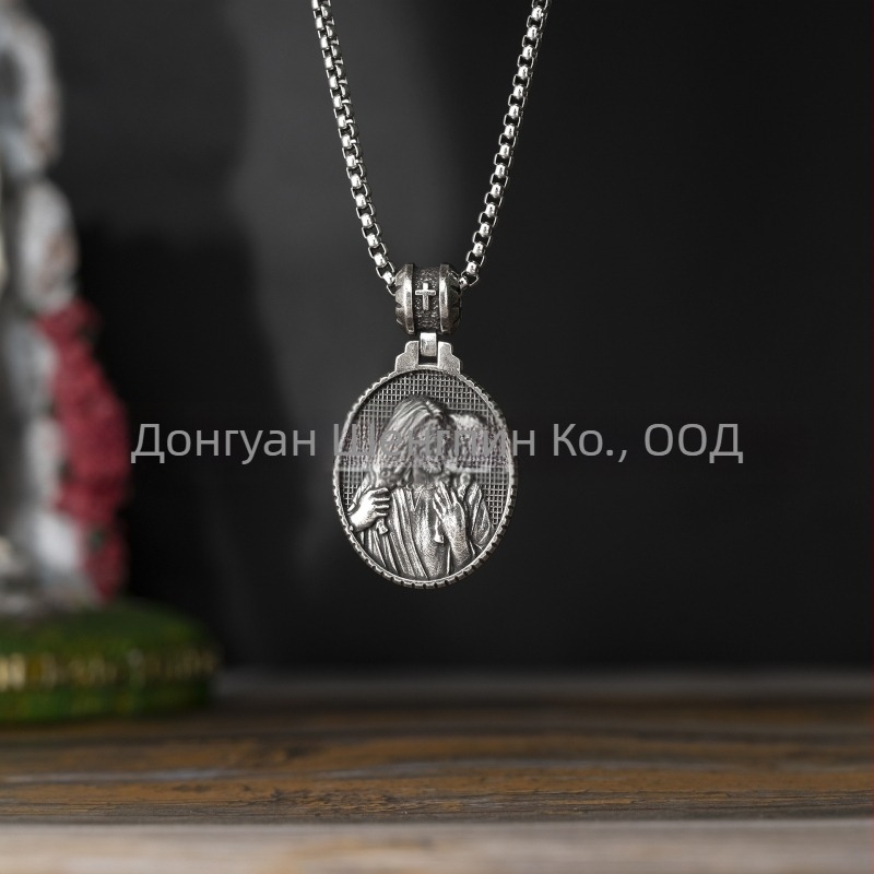 Мъжко колие с висулка от титанова стомана, вдъхновено от немска овчарка, устойчиво на избледняване