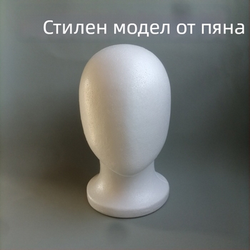 Бяла глава‑манекен от пяна за показване на перуки и подстригване на коса, без лице, женска