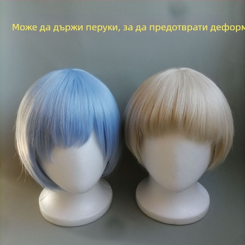 Бяла глава‑манекен от пяна за показване на перуки и подстригване на коса, без лице, женска