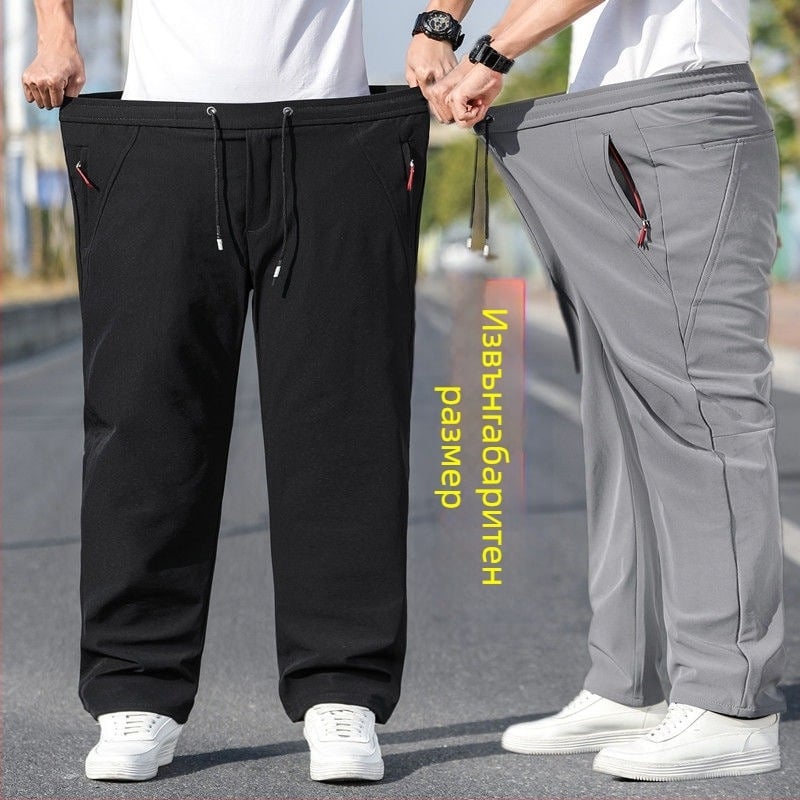 Мъжки спортни панталони със свободна кройка, висока талия, широки крачоли, плюс размер, пролет–есен