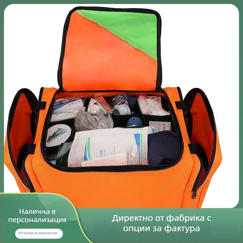 Преносим комплект за първа помощ с девет отделения за автомобил, къмпинг и дом