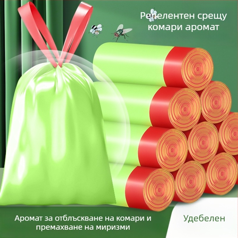 Торба за боклук с връзки, удебелена, за дома, кухненски кош за боклук